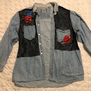 LF Furst of a kind rose denim jacket